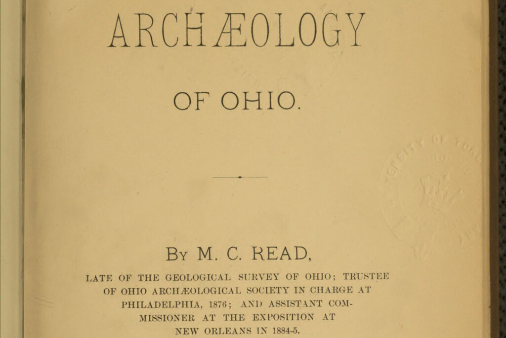 Title page Archaeology of Ohio by M.C. Read